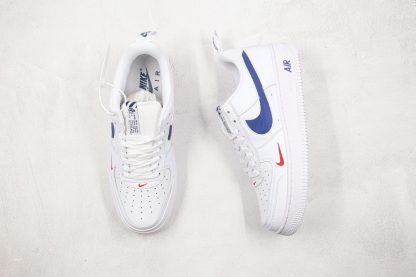 Air Force 1 White University Red Midnight Navy tongue
