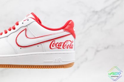 Nike Air Force 1 Coca Cola White Red text