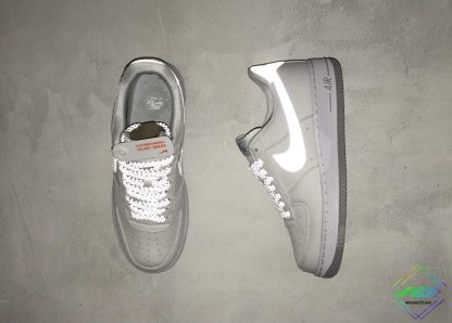 Nike Air Force 1 Low White Grey with 3M Reflective laces