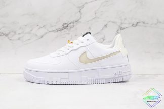 Nike Air Force 1 Pixel Trainers White Gold
