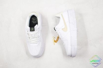 Nike Air Force 1 Pixel Trainers White Gold inner