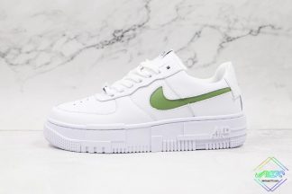 Nike Air Force 1 Pixel White Green Cut-Out Swoosh