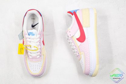 Nike Air Force 1 Shadow Pink Yellow tongue