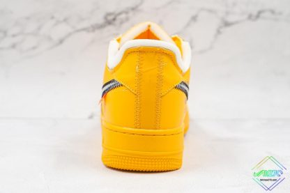 Off-White x Nike Air Force 1 University Gold heel