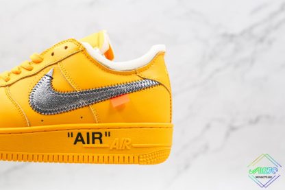 Off-White x Nike Air Force 1 University Gold stitch