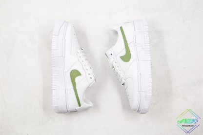 WMNS Nike Air Force 1 Pixel White Green Cut-Out Swoosh