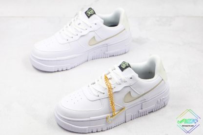 overall Nike Air Force 1 Pixel Trainers White Gold