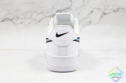 Nike Air Force 1 Blue Iridescent Swooshes heel