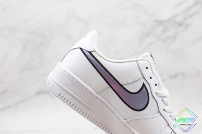 Nike Air Force 1 Blue Iridescent Swooshes lateral side