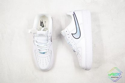 Nike Air Force 1 Blue Iridescent Swooshes tongue