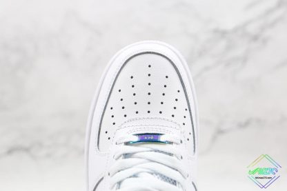 Nike Air Force 1 Blue Iridescent Swooshes vamp