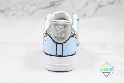 Nike Air Force 1 Low Frozen Blue Gold silver heel