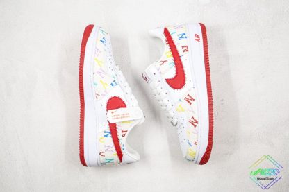 Nike Air Force 1 NY Logo Print White Gym Red panling