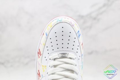 Nike Air Force 1 NY Logo Print White Gym Red vamp