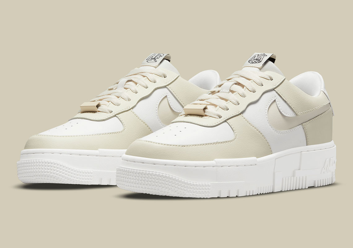 Nike Air Force 1 Pixel Gets A Satisfying Cream And White Pairing