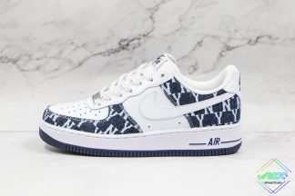 Nike Air Force 1 White Navy Blue With NY logo