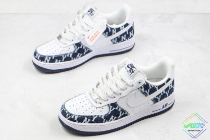 Nike Air Force 1 White Navy Blue With NY logo overall