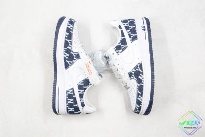 Nike Air Force 1 White Navy Blue With NY logo shoes