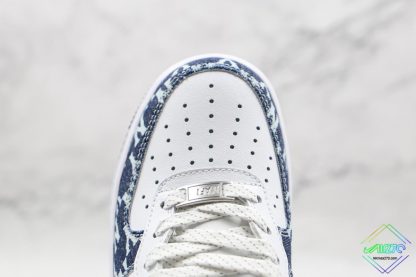 Nike Air Force 1 White Navy Blue With NY logo vamp