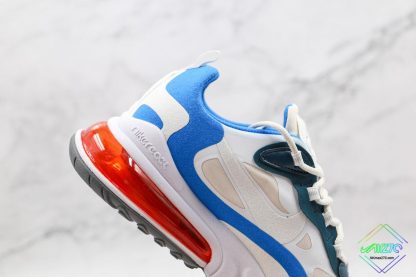 Nike Air Max React 270 White Blue Orange lateral side