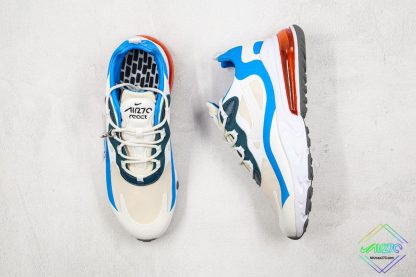 Nike Air Max React 270 White Blue Orange tonggue