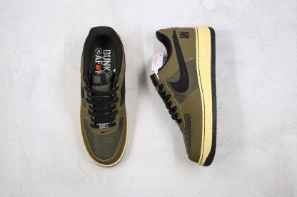 Undefeated x Nike Air Force 1 Low Ballistic Cargo Olive tongue
