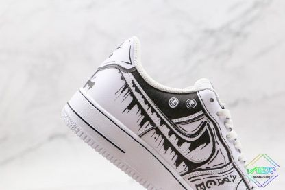 Custom Nike Air Force 1 one Piece White Black lateral side