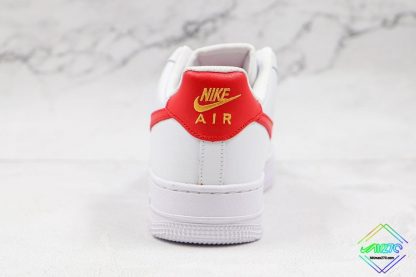 Nike Air Force 1 Low Essential White Gym Red gold heel