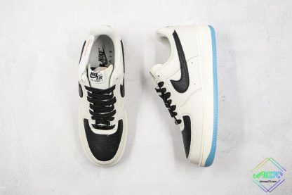 Nike Air Force 1 Low White Black Blue tongue