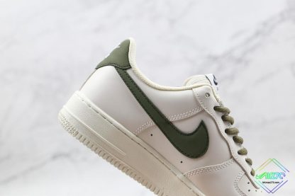 Nike Air Force 1 Low White Olive lateral swoosh