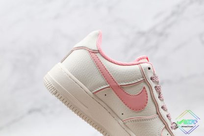 WMNS Nike Air Force 1 Beige Pink swoosh lateral