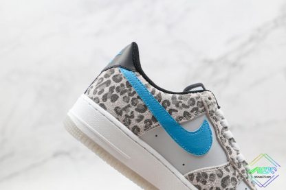 Nike Air Force 1 Low Suede Leopard Print blue swoosh