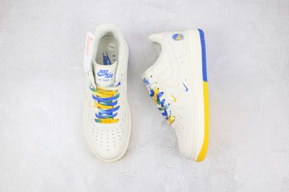 Nike Air Force 1 Low Warriors Blue Yellow tongue