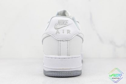 Nike Air Force One 1 All White Gray heel