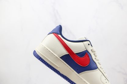 Nike Air Force One 1 White Blue Red lateral side