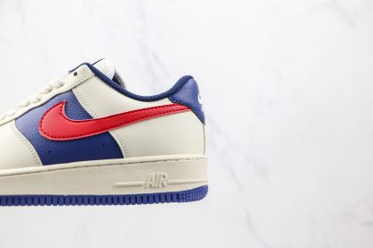 Nike Air Force One 1 White Blue Red underfoot