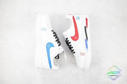 Air Force 1 Low White Red Blue Black swoosh