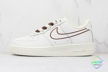 NK Air Force 1 White Burgundy Outline