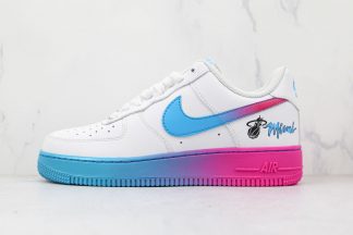 White AF-1 low Miami Heat Blue Pink Gradient