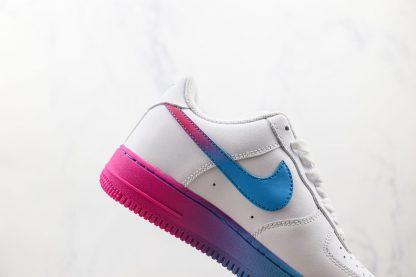 White AF-1 low Miami Heat Blue Pink Gradient lateral side