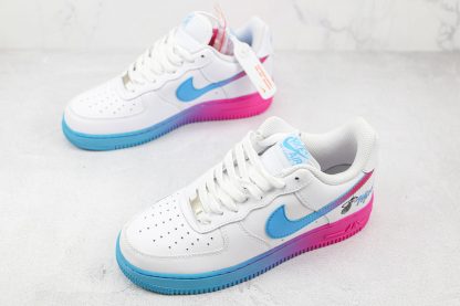 White AF-1 low Miami Heat Blue Pink Gradient overall