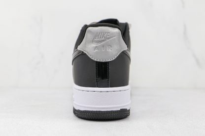 Air Force 1 07 SE Premium Black Silver heel