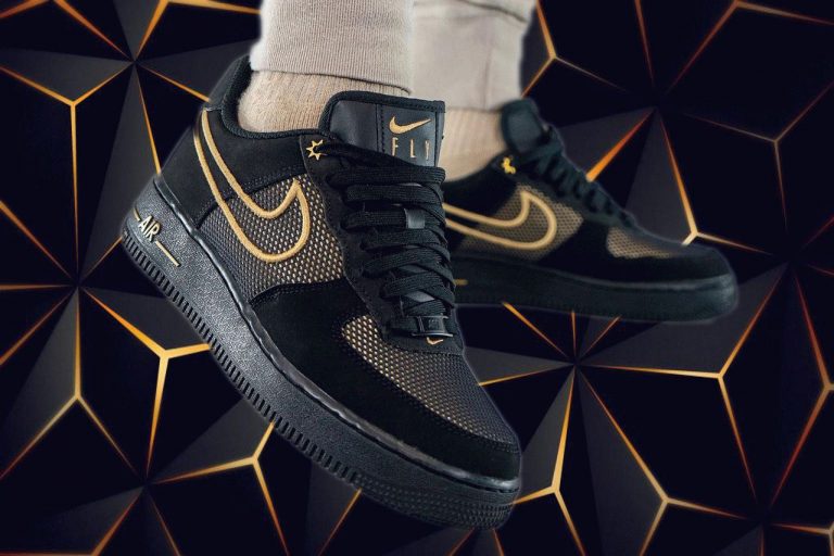 black forces with gold nike sign