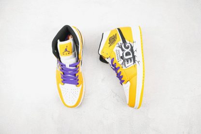 Jordan 1 Mid EDG Lakers DIY tongue