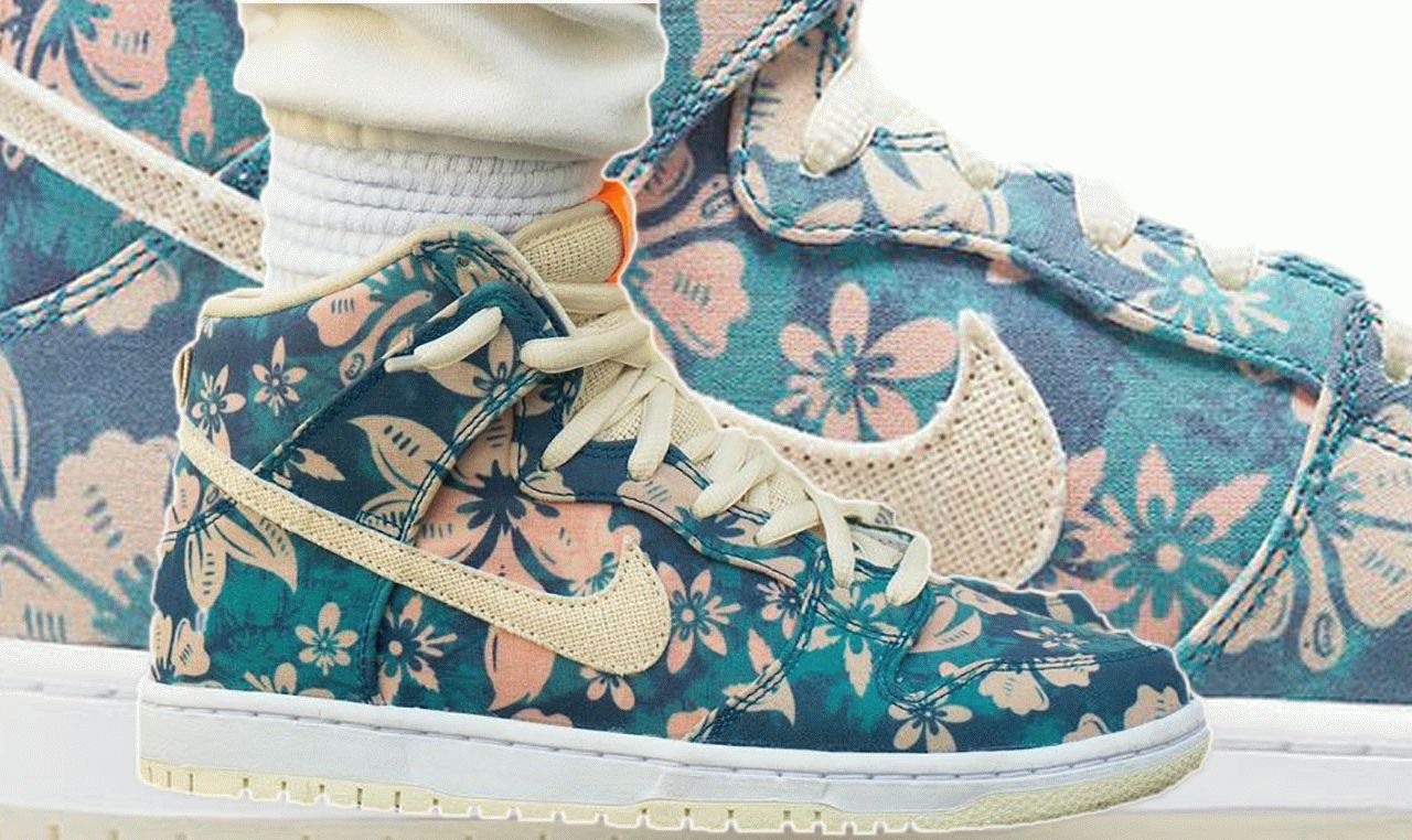 SB Dunk High Hawaii Sail Blue-Green Aqua on feet