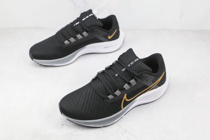 NK Air Zoom Pegasus 38 Black Metallic Gold Coin overall