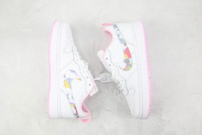 NK Court Borough Low SE Floral Swoosh White Pink SHOES