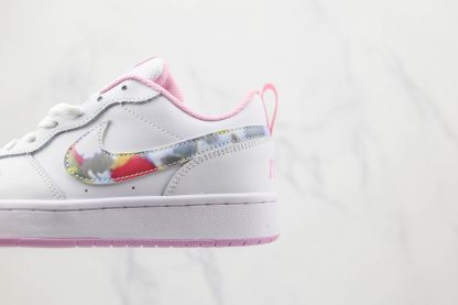 NK Court Borough Low SE Floral Swoosh White Pink sneaker