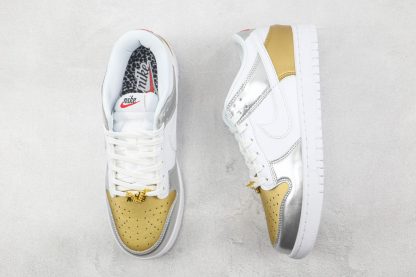 Nike Dunk Low Heirloom White Metallic Gold Metallic Silver front