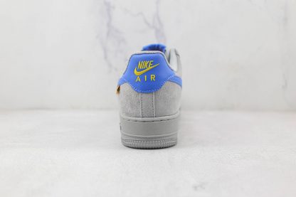 Union x Air Force 1 Suede Grey Fog Royal Blue back heel